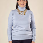 Dolcevita Donna Curvy in viscosa manica lunga basico ed essenziale. F712YBF02L CIELO Lizalù 