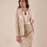 Abito tubino bicolore donna AB000933 BEIGE/AVORIO ARTIGLI 