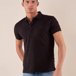 Polo manica corta cotone elasticizzato. DM1881 NERO DATCH 