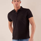 Polo manica corta cotone elasticizzato. DM1881 NERO DATCH 
