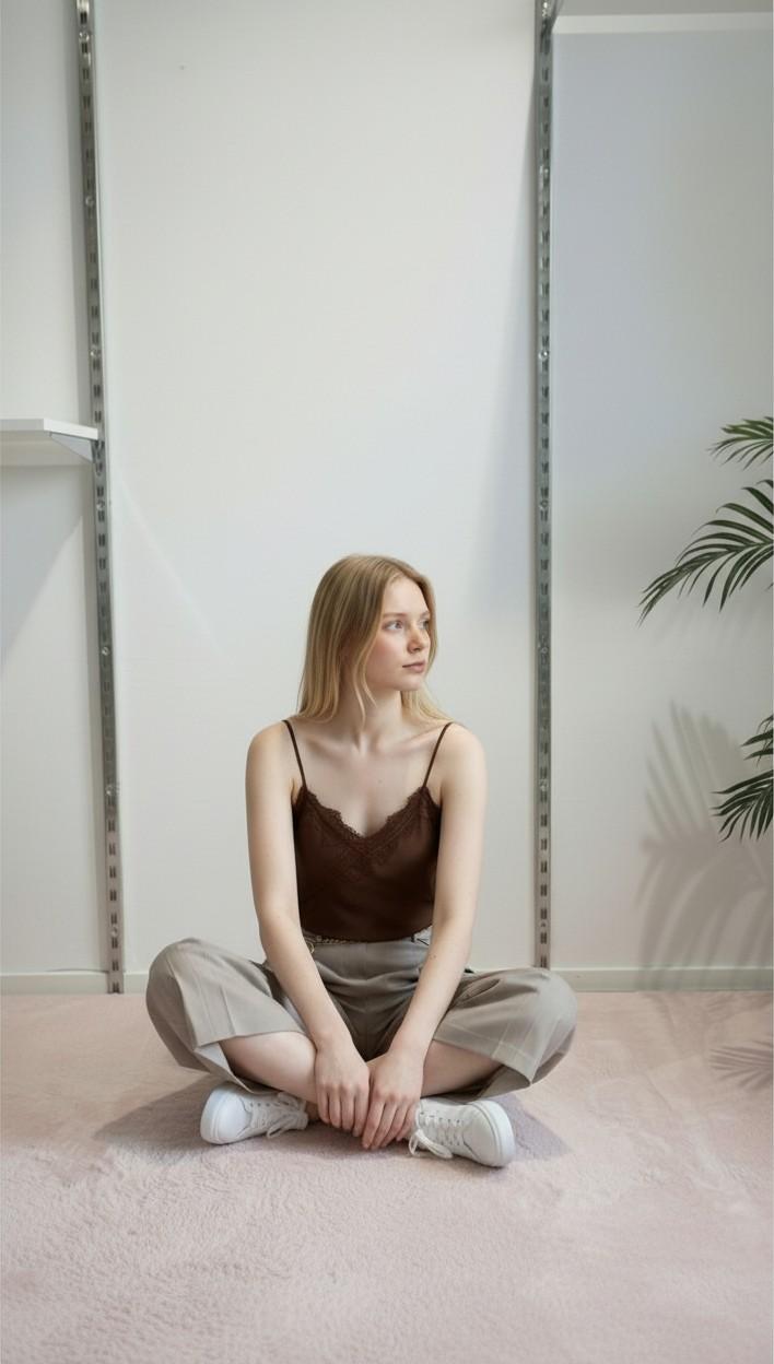 Pantalone Donna Modello Gonna-Pantalone con Tasca allAmericana e Due Pences PG126G BEIGE EXTASY 