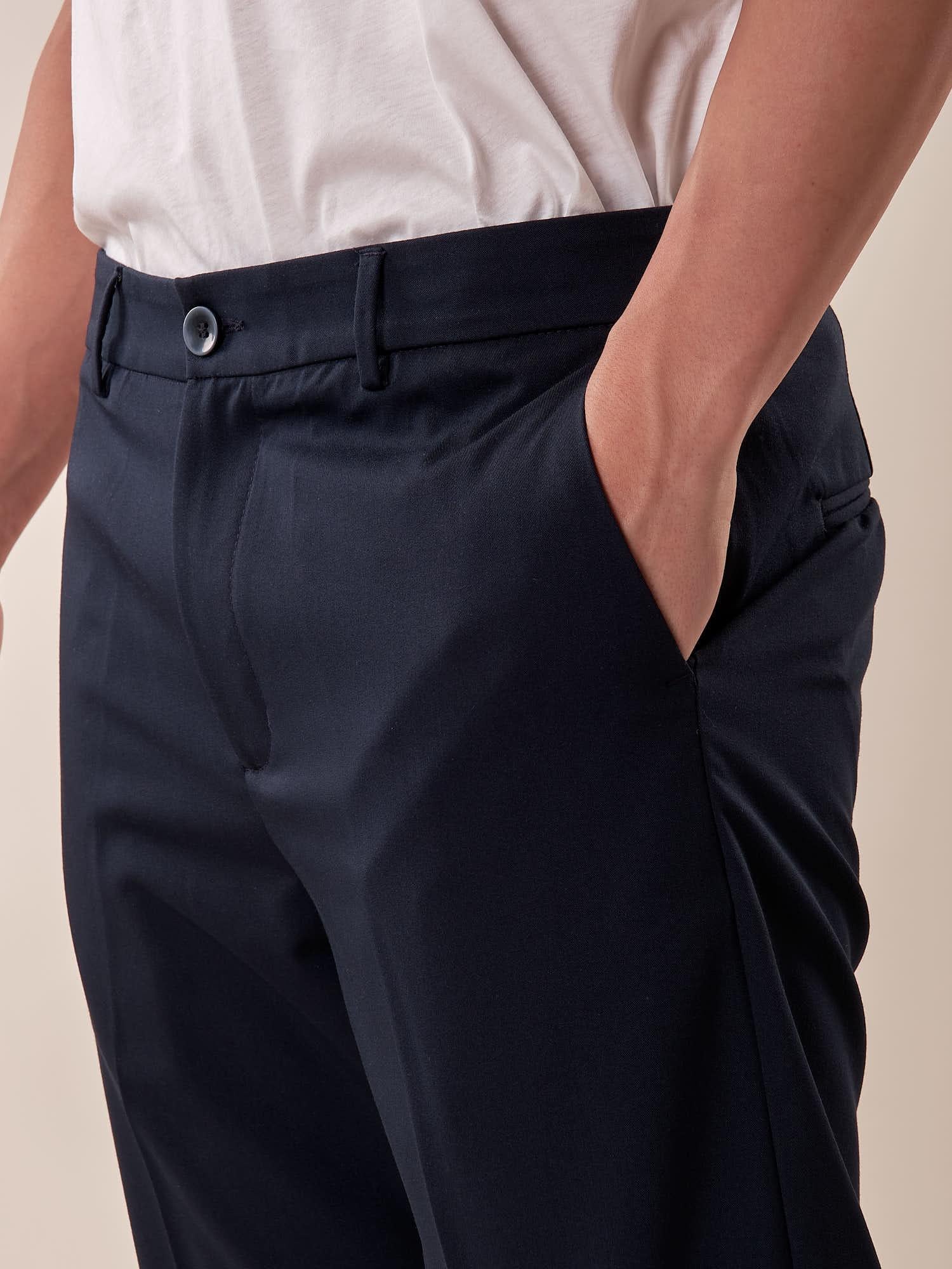 Pantalone chino slim fit con risvolto uomo. OC1S2S5P11 BLU OVER-D Uomo 