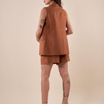 Shorts Donna larghi con fusciacca in tinta. SH001805 CUOIO ARTIGLI 