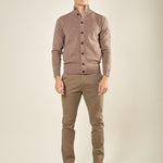Maglia Giacca da Uomo con Collo Lupetto. Eleganza Casual in Misto Lana. CON4153225 TORTORA CONSENSO 