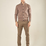 Maglia Giacca da Uomo con Collo Lupetto. Eleganza Casual in Misto Lana. CON4153225 TORTORA CONSENSO 