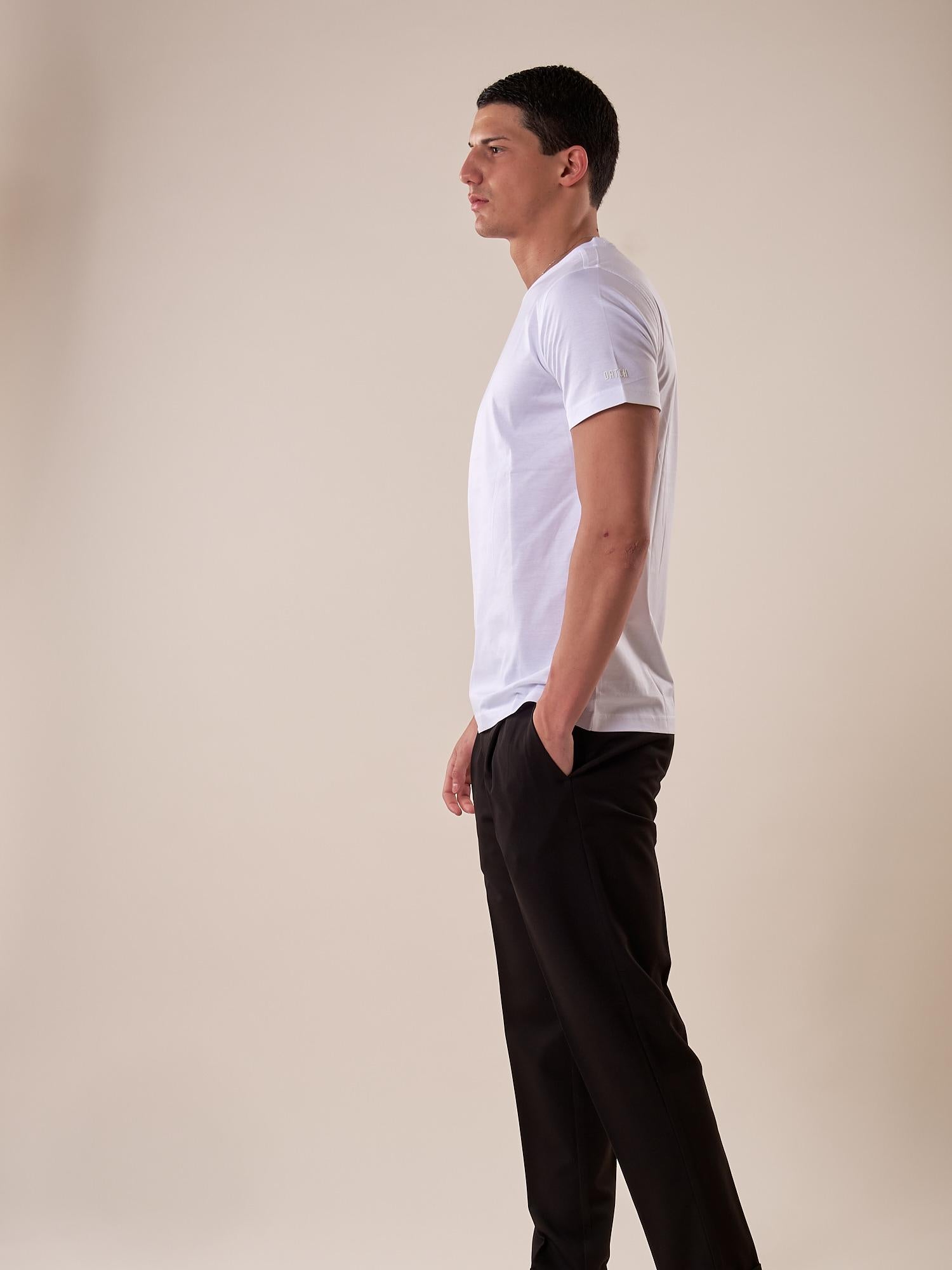 T-Shirt manica corta 100% cotone mercerizzato uomo. DM9302 BIANCO DATCH 