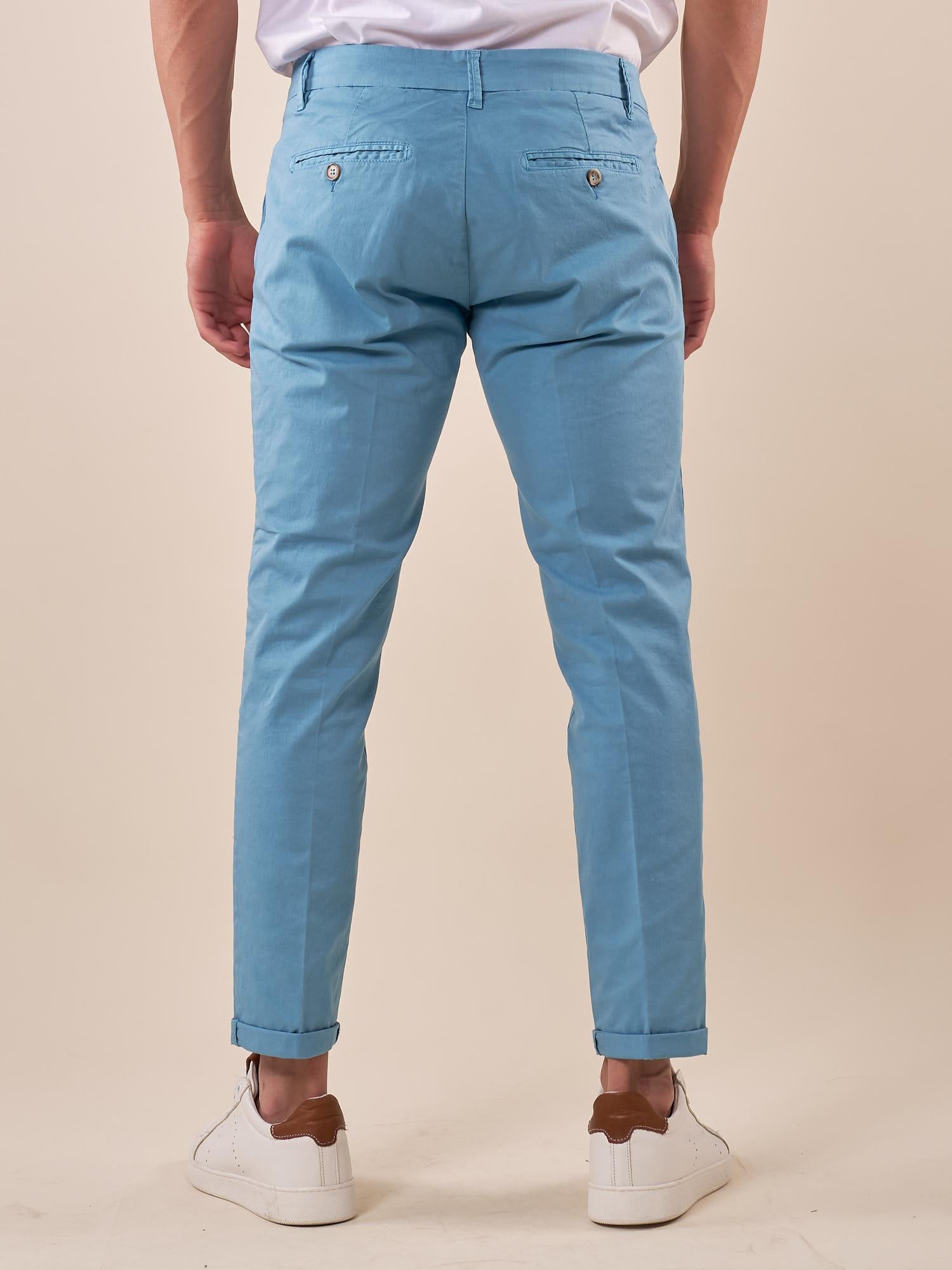 Pantalone Uomo Capri Slim in Cotone Elasticizzato con Tasche allAmericana GPE500 NEW CIELO BLACKSUNDAY Uomo 