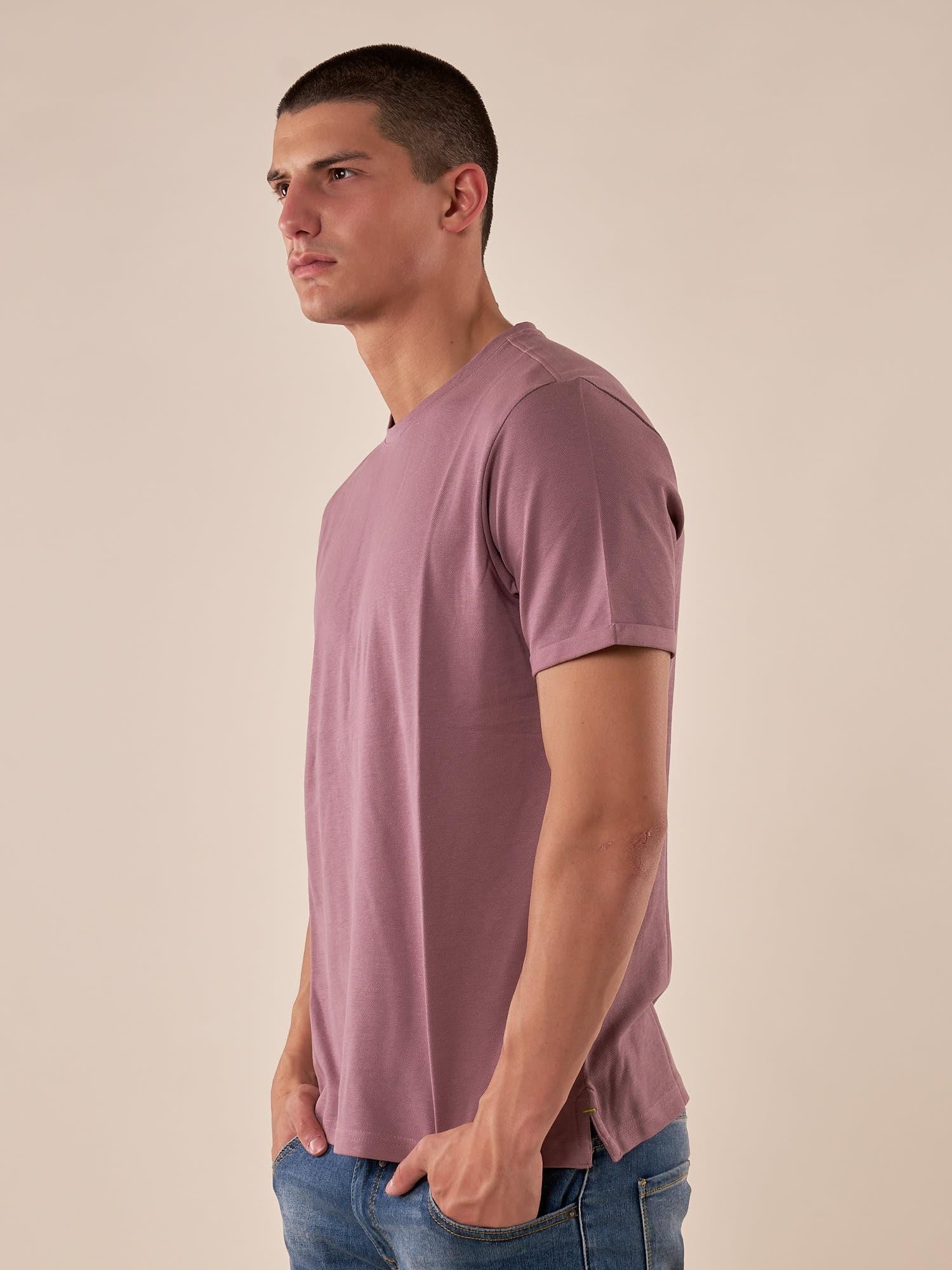 T-shirt Uomo Manica Corta in 100% Cotone Piqué  Girocollo, Comfort e Stile Casual. M49065 ANTICO SUPERIOR VINTAGE 