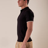 Polo manica corta viscosa crepe f.12 uomo. CON2158125 BLACK CONSENSO Uomo 