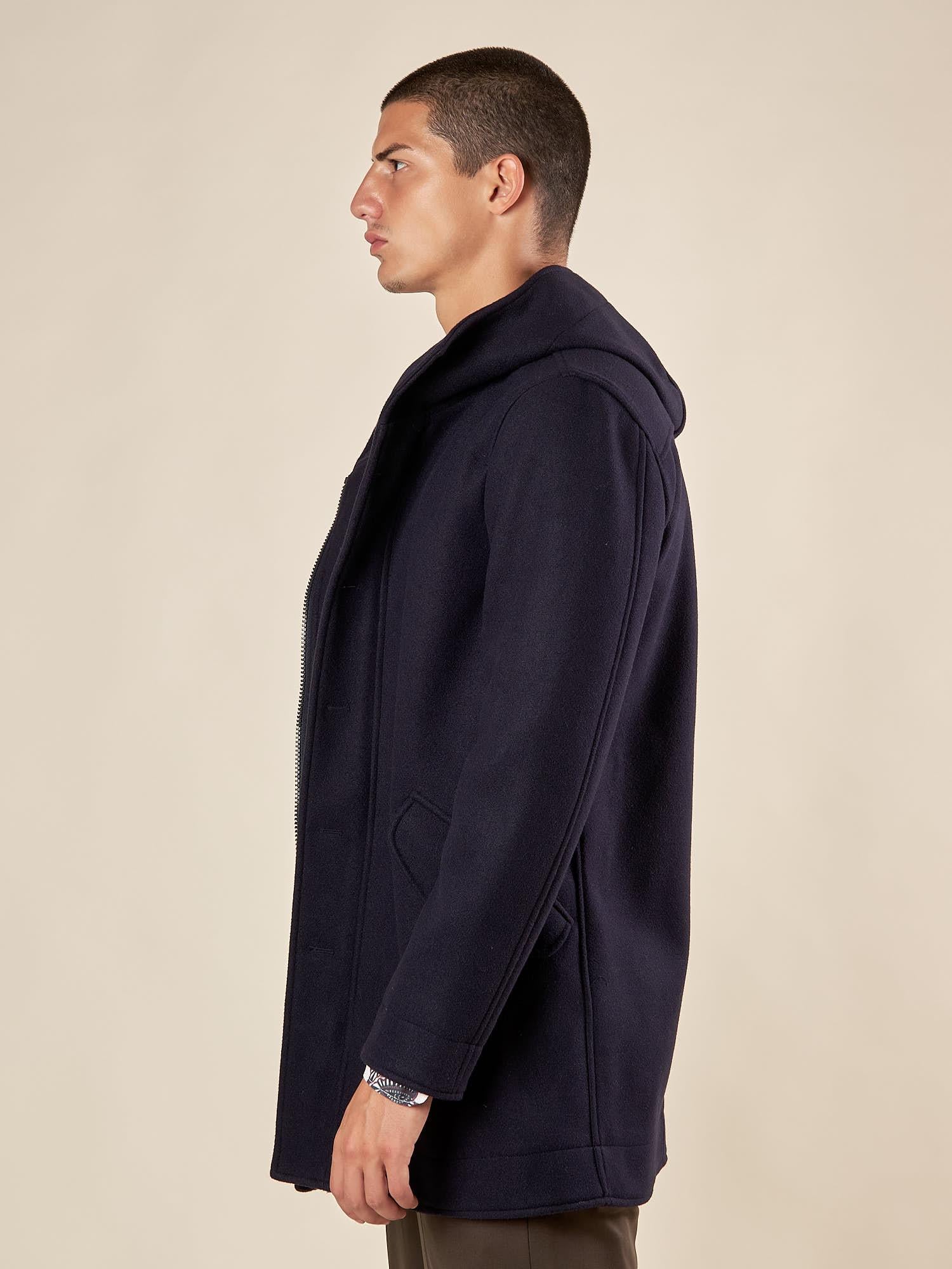 Parka Uomo con Cappuccio e Tasche con Pattine. CP14H BLU HAMAKI-HO 