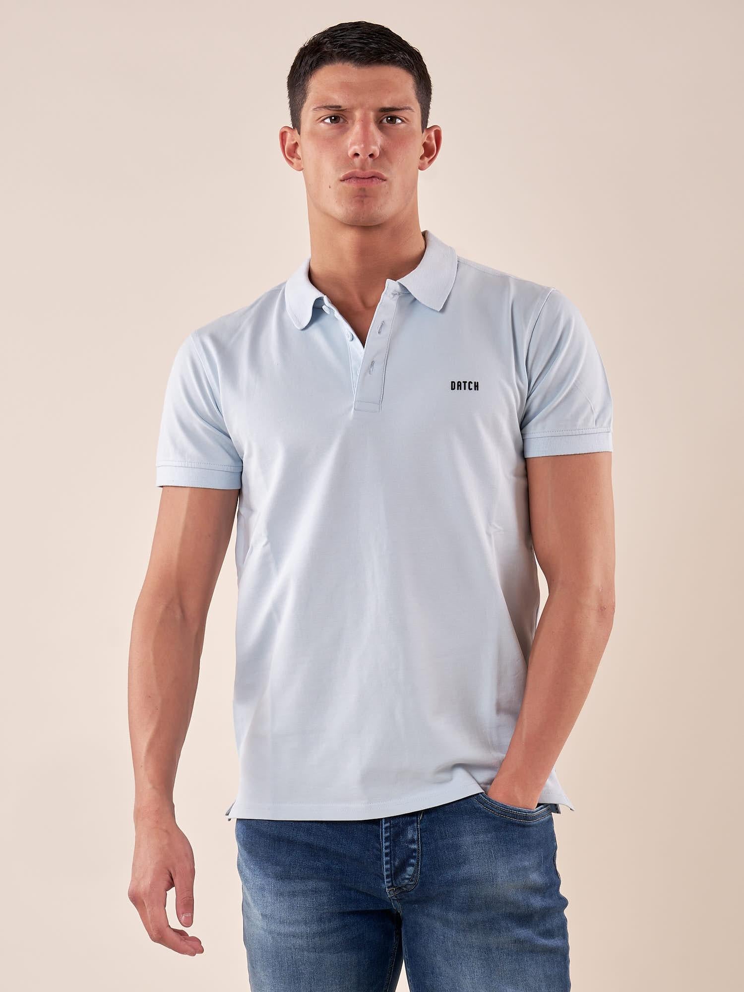 Polo manica corta cotone elasticizzato. DM1881 SKY BLUE DATCH 