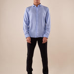 Camicia da uomo manica lunga in viscosa 100% con collo classico. PAMPERO CELESTE BLACKSUNDAY 