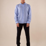 Camicia da uomo manica lunga in viscosa 100% con collo classico. PAMPERO CELESTE BLACKSUNDAY 