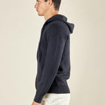 Maglia Uomo Invernale in Misto Viscosa con Zip e Cappuccio. Stile Sportivo ed Eleganza Casual. CON4051225 NAVY CONSENSO 