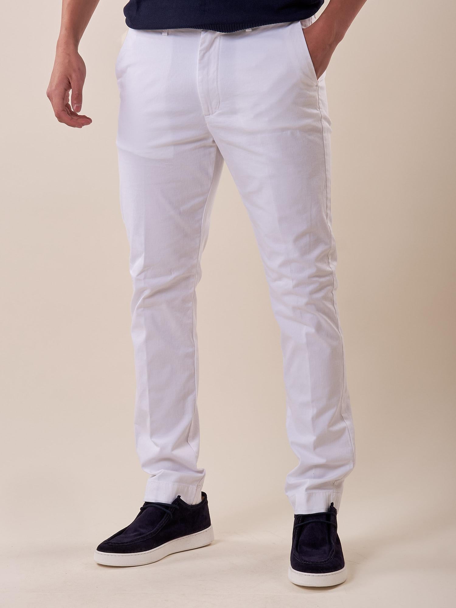 Pantalone tasca all'america cotone elasticizzato uomo. PSE1744H BIANCO HAMAKI-HO Uomo 