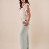 Pantalone Donna lungo a palazzo tessuto fluido con tasca allamericana. ROMI/A5116 RUGIADA ROMIHO 