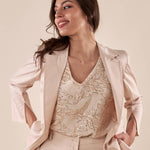 Giacca Donna raso di cotone manica 3/4. ROMI/4009 GESSO ROMIHO 