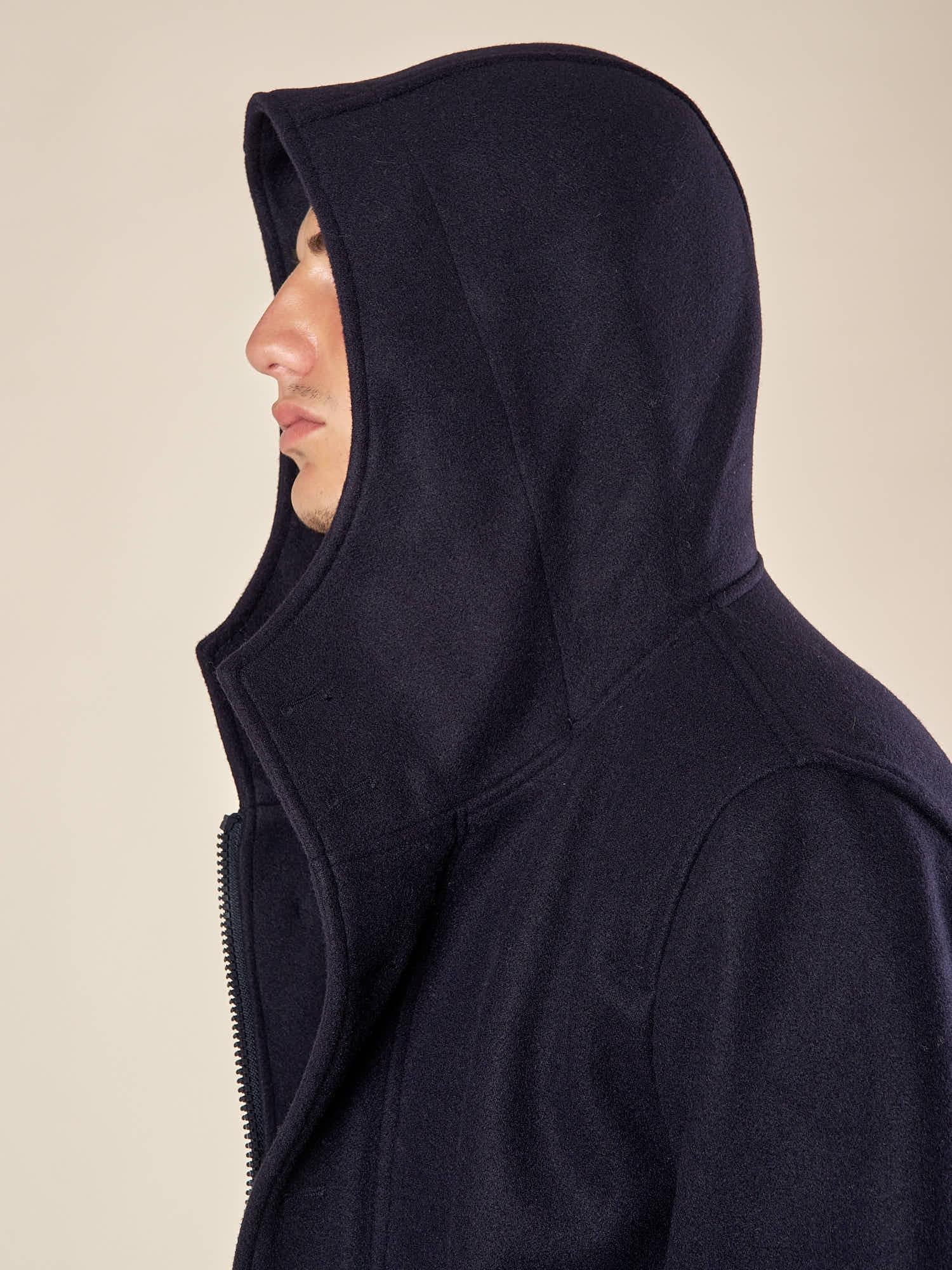 Parka Uomo con Cappuccio e Tasche con Pattine. CP14H BLU HAMAKI-HO 