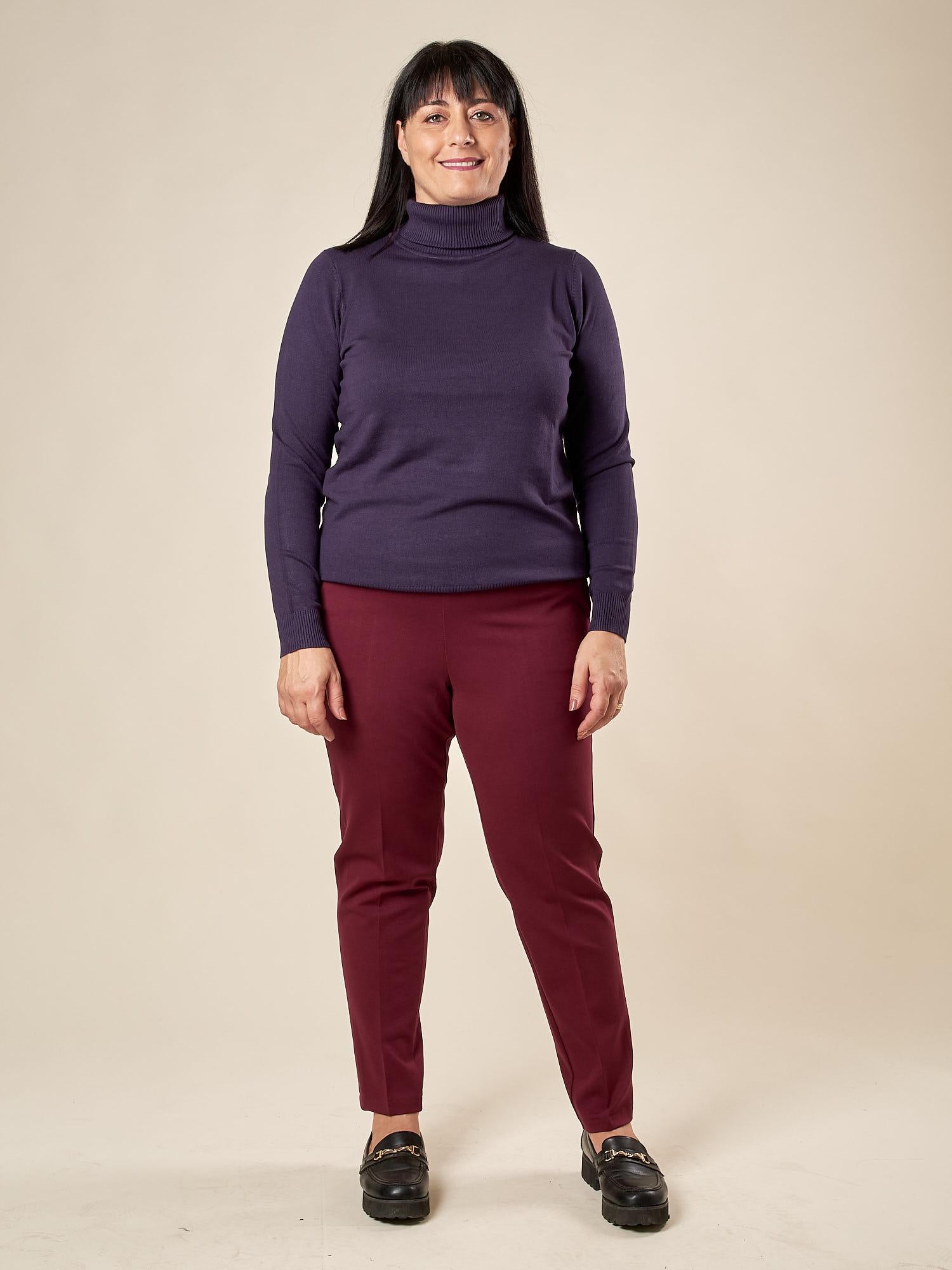 Dolcevita Donna Curvy in viscosa manica lunga basico ed essenziale. F712YBF02L BLU Lizalù 