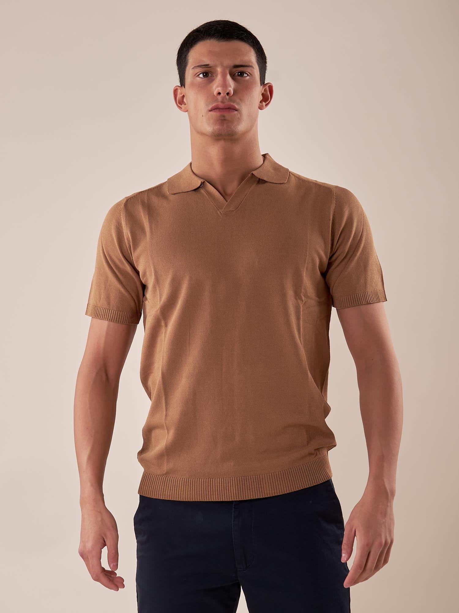 Polo manica corta collo derby viscosa tessuto crepe finezza 12 uomo. CON2152125 BISCOTTO CONSENSO 