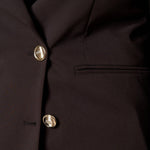 Giacca Donna Curvy doppiopetto in tessuto tecnico foderato con bottoni oro. F299YBFALICE NERO Lizalù 