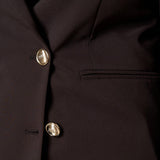 Giacca Donna Curvy doppiopetto in tessuto tecnico foderato con bottoni oro. F299YBFALICE NERO Lizalù 