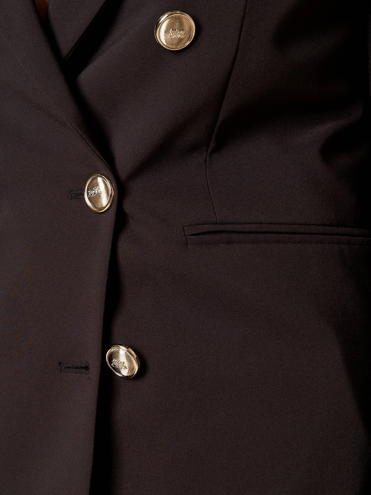 Giacca Donna Curvy doppiopetto in tessuto tecnico foderato con bottoni oro. F299YBFALICE NERO Lizalù 