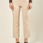 Pantalone donna in tessuto tecnico a zampetta. Vita regolare, zip laterale invisibile. PA003492 ONICE ARTIGLI 
