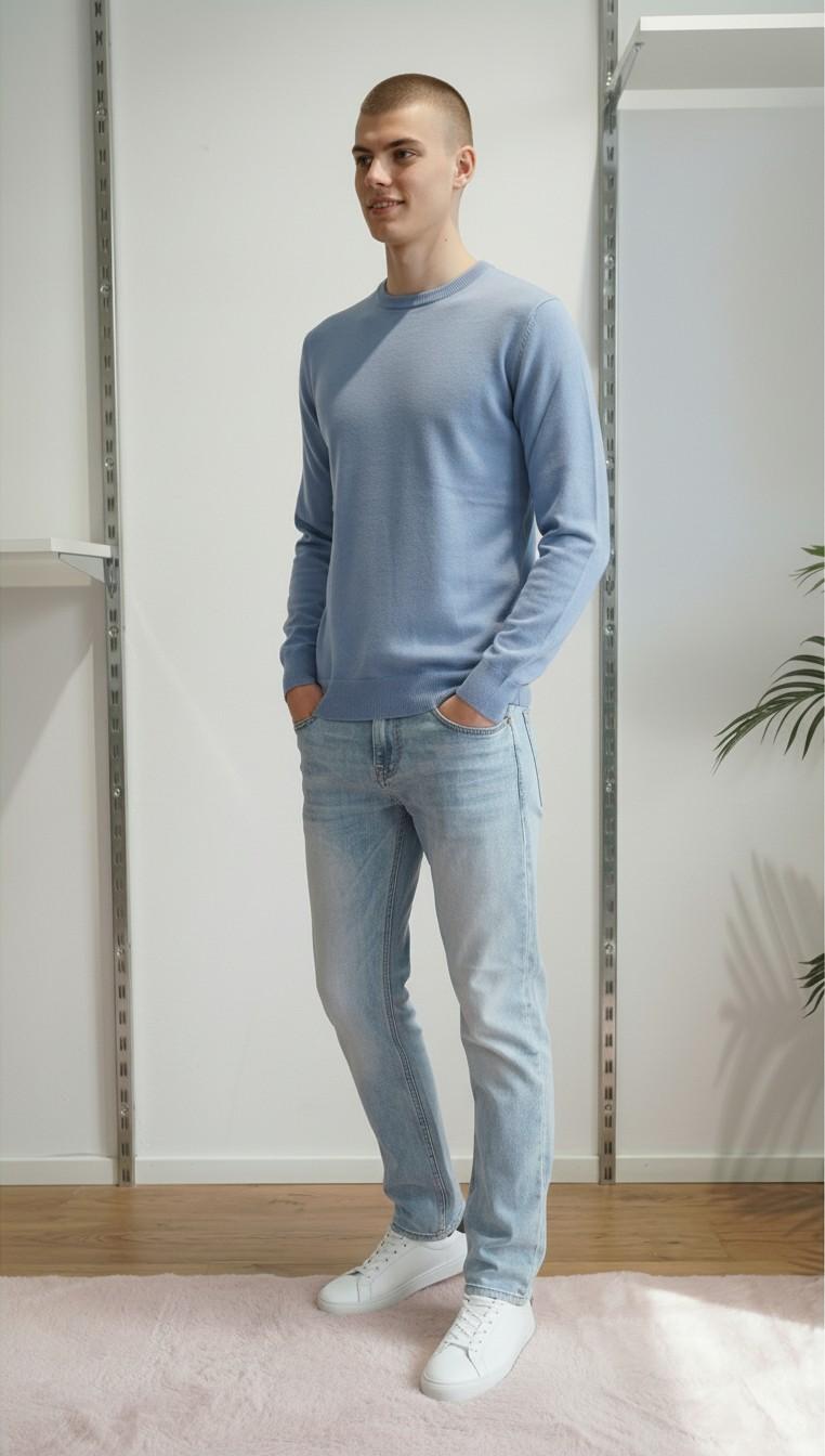 Maglia Uomo 100% Cotone a Manica Lunga  Comfort Naturale e Stile Versatile CON3700900 ZUCCHERO CONSENSO 