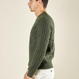 Maglia Uomo Invernale a Trecce in Misto Acrilico. Calore, Stile e Comfort per la Stagione Fredda. M431718 VERDE BEVERLY HILLS POLO CLUB 
