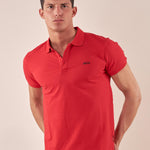 Polo manica corta cotone elasticizzato. DM1881 ROSSO DATCH 
