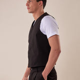 Gilet uomo abbottonatura nascosta OE1S2S5I01 NERO OVER-D Uomo 