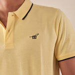 Polo Uomo manica corta in cotone piquet con ricamo. P626122 GIALLO Henry Cotton's 