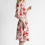 Abito Donna Monospalla in Fantasia Floreale Lunghezza al Ginocchio AB004381 CIPRIA/ROSSO ARTIGLI Donna 