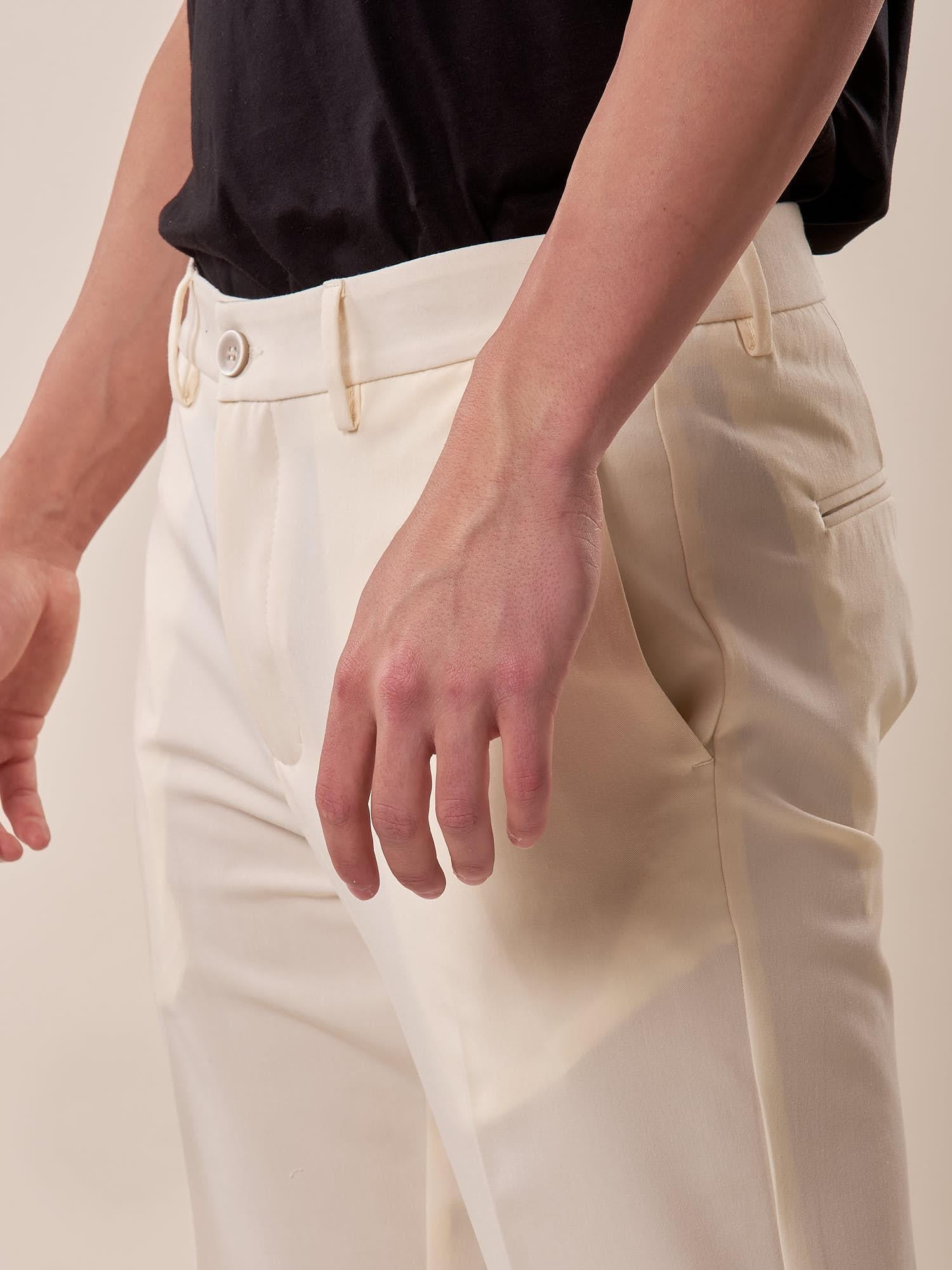 Pantalone chino slim fit con risvolto uomo. OC1S2S5P11 BURRO OVER-D Uomo 