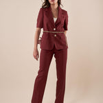 Completo Donna giacca e pantalone palazzo in lino e viscosa ROMI/4001 INDIA ROMIHO 