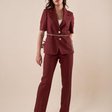 Completo Donna giacca e pantalone palazzo in lino e viscosa ROMI/4001 INDIA ROMIHO 