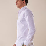 Camicia in cotone elasticizzatoa slim collo francese con riprese uomo. FBSOFT BIANCO FB Uomo 