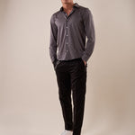 Camicia manica lunga micro piquet uomo. OC1S2S5C35 NERO OVER-D Uomo 