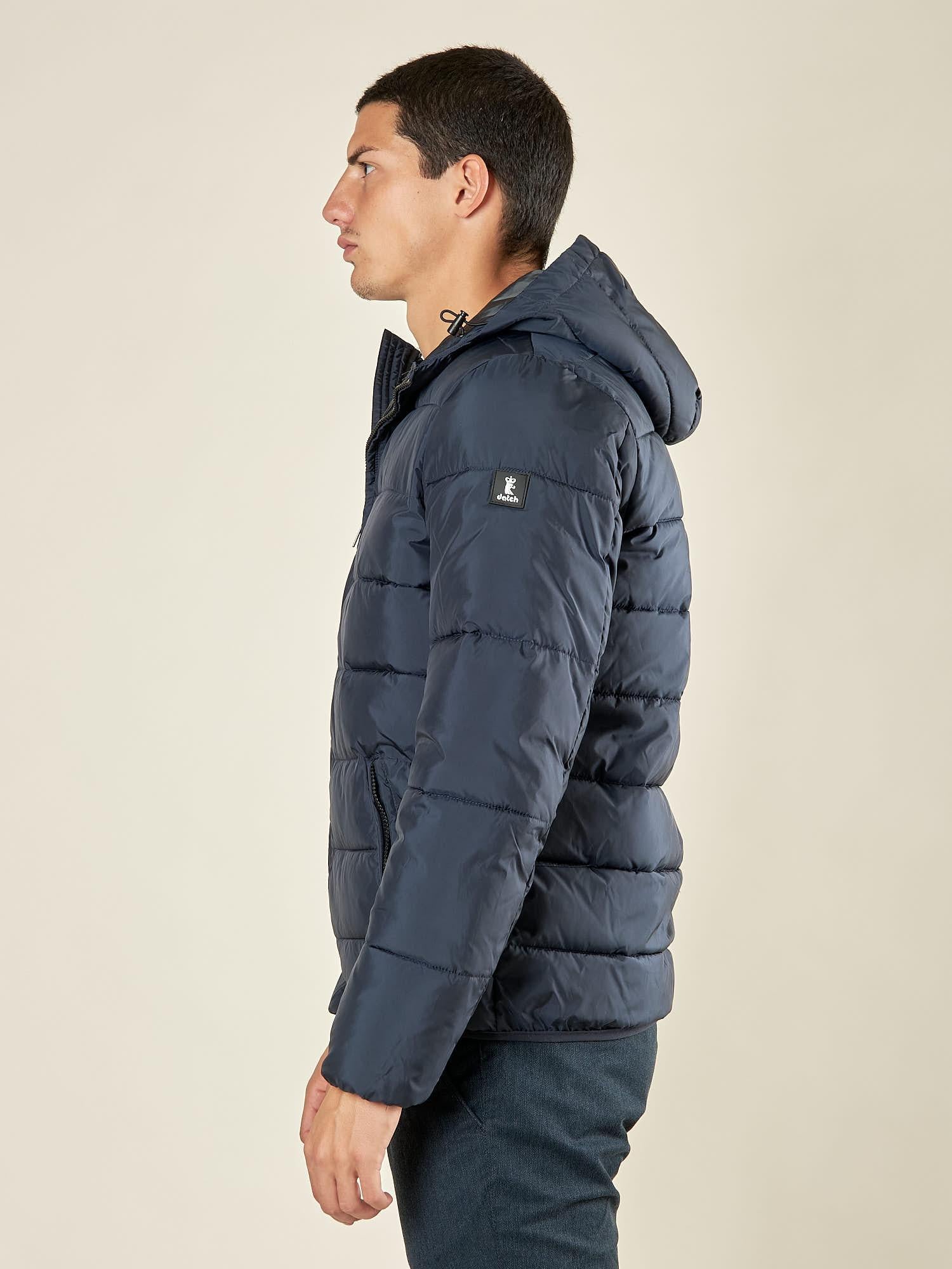 Giubbino Uomo Trapuntato con Cappuccio. Protezione, Stile e Comfort per lInverno. DM8580 BLU DATCH 