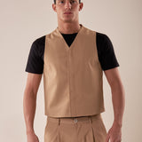 Gilet uomo abbottonatura nascosta. OE1S2S5I01 CAMMELLO OVER-D Uomo 