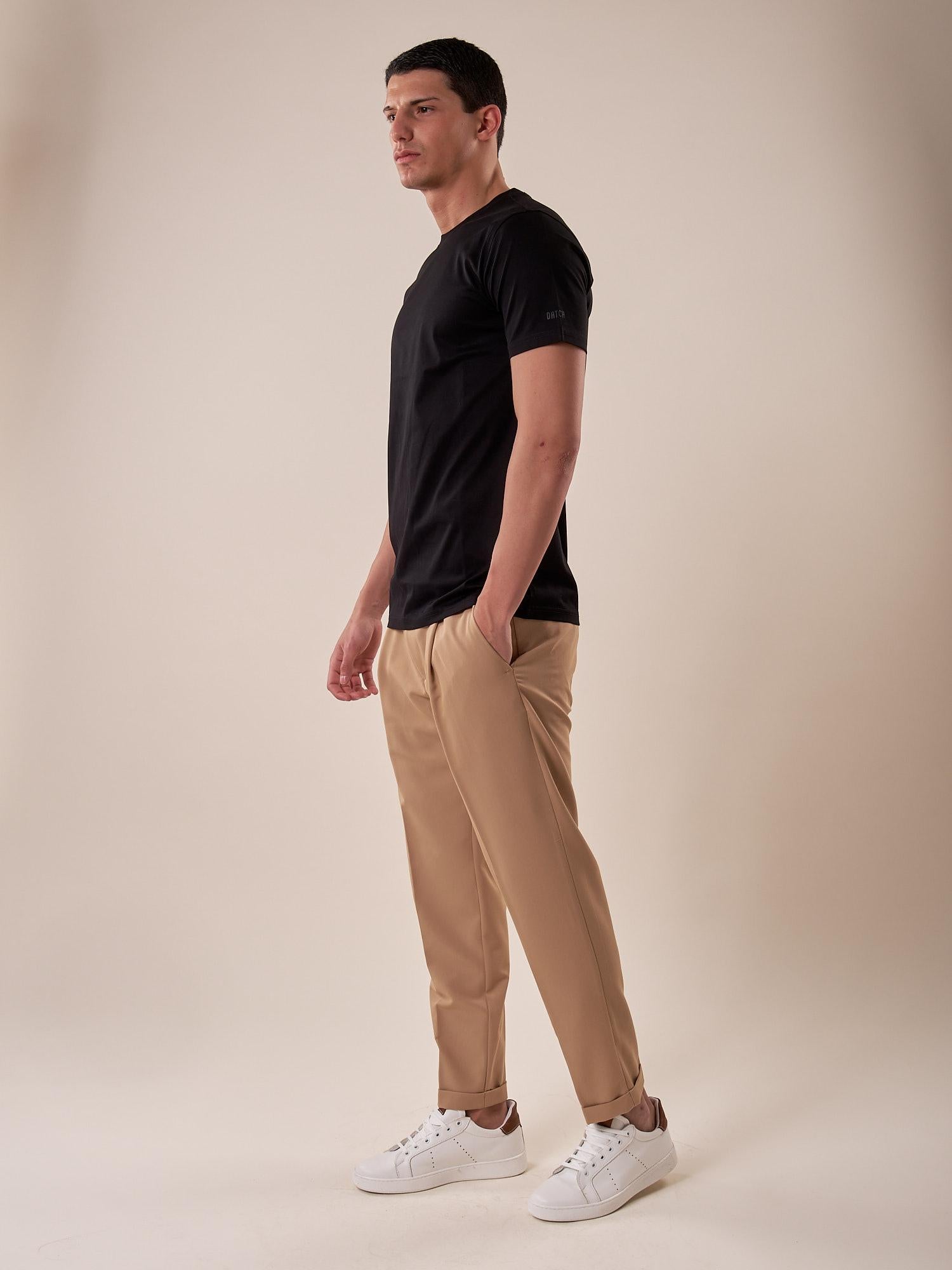 T-Shirt manica corta 100% cotone mercerizzato uomo. DM9302 NERO DATCH 